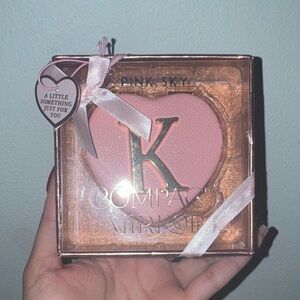 Pink Sky Heart Compact Mirror